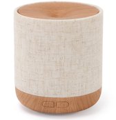 Aroma Diffuser - Humidificateur - Nébuliseur Aroma - 200 ml avec housse en Tissus et veilleuse - Marron clair