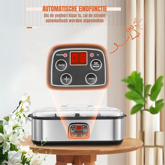Quvo® Yoghurtmaker - Citruspers - Ijsmachine - Zilver - ‎37cm x 18cm x 14cm van Quvo — afbeelding 4