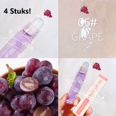 4 Stuks - Roll-On Fruitolie Lippenbalsem | Hydraterende, Transparante Gloss Lip olie | Langdurige Verzorging in de smaak Blauwe Druif