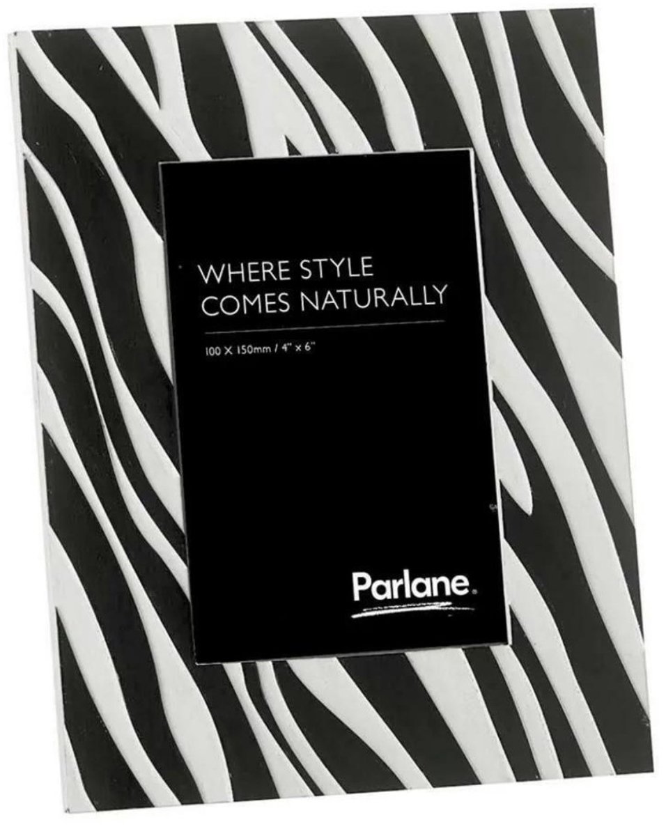 Parlane fotolijst - Zebraprint - Zwart - Wit - 22 cm - Kunststof - Foto formaat 10 x 15 cm