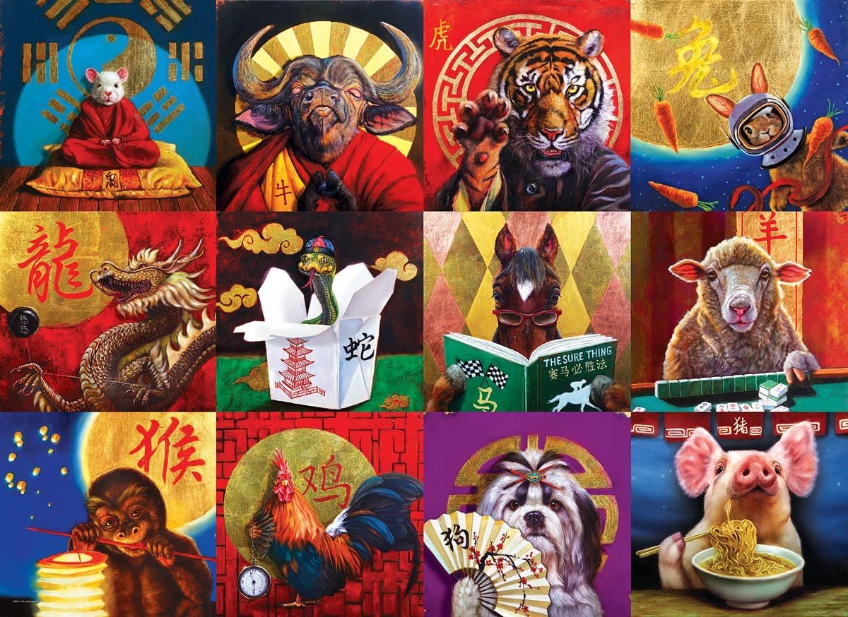 Eurographics - Chinese Kalender [Chinese Calendar] - Lucia Heffernan - 1000 stukjes 68×48cm (b×h) - Legpuzzel