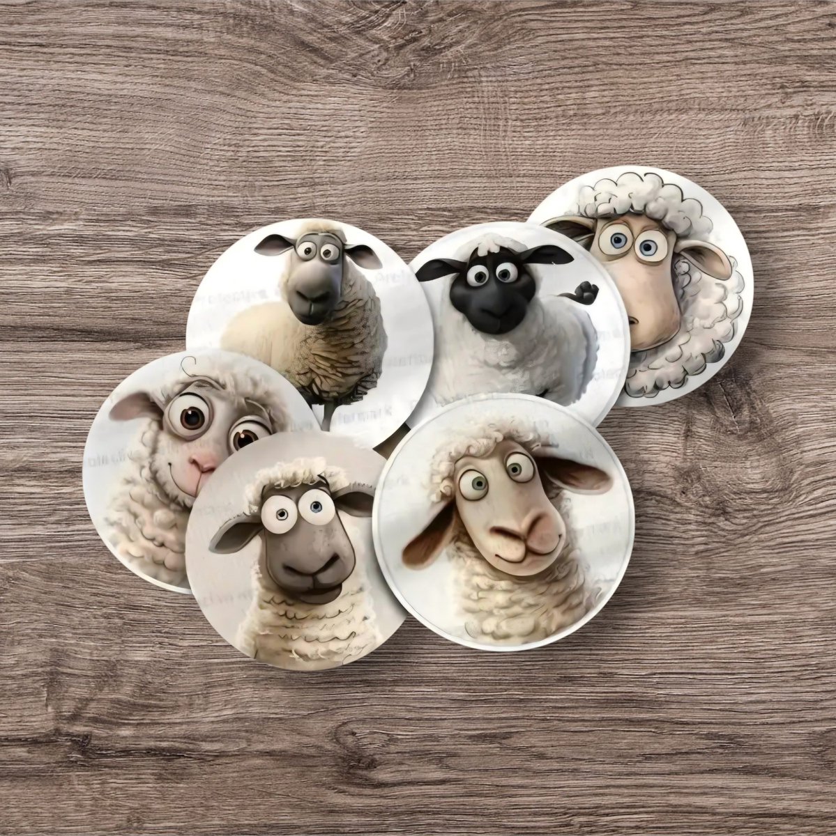 Onderzetters Grappige Schapen - 6 stuks - Set van 6 - Onderzetters - Coasters - Houten onderzetters - Onderzetters voor glazen - Onderleggers voor glazen of Kopjes - Grappige teksten - Verjaardagscadeau - Moederdag - Vaderdag - Fun Cadeau — cadeau in Wonen & Interieur - foto 2