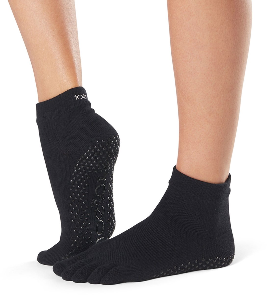 ToeSox - Antislip Sokken - Ankle - Met Tenen – Zwart