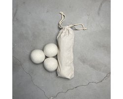 Wolballen Droger - Set van 3 - 100% Wol - Drogerballen - Sneller Drogen Minder Kreuk