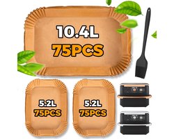 225 Stuks Air Fryer Bakpapier voor Ninja Dual Foodi FlexDrawer AF500EU 10.4L, Air Fryer Liners Voor Duronic 10L/AF500EUCP Heteluchtfriteuse, Air Fryer Accessoires Voor Cosori 10L / Instant 8.5L