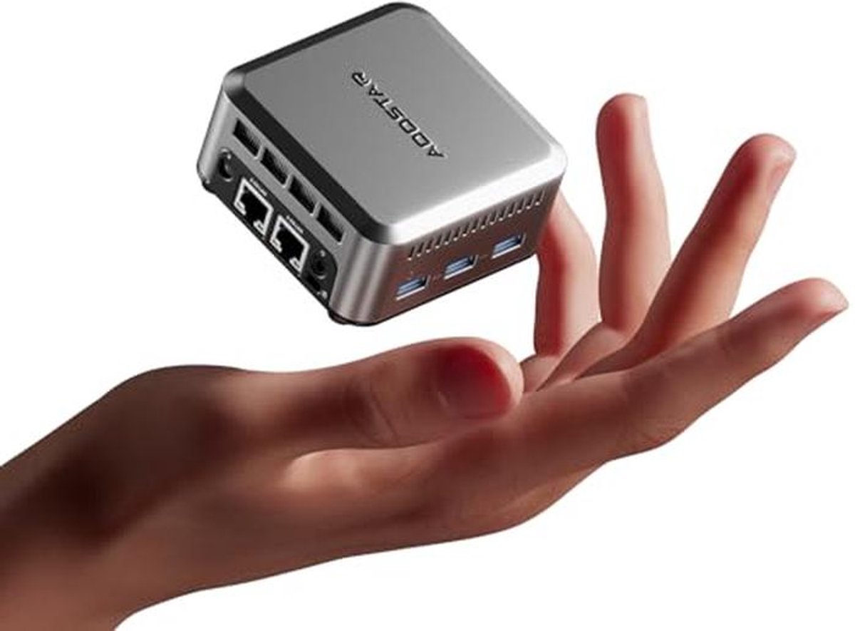 AOOSTAR N1 PRO Twin Lake N150 Mini-pc, desktopcomputer, tot 3,6 GHz), 12 GB LPDDR5 (4800 MHz) RAM 1T SSD, mini-desktop-pc, 4K 3-display, HDMI + DP/3 x USB 3.2/type C/2 x 2,5 GLAN voor thuis/kantoor