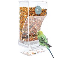 Automatische voerbak voor vogels, transparante acryl voerbak en vogelkooi, kooiaccessoires voor vogels, papegaaien en kanaries (voerbakje)