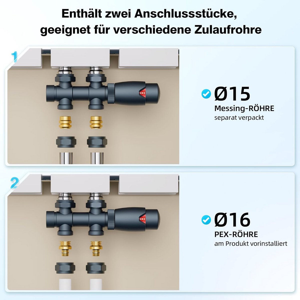 Multiblock Set voor Radiator - Hoek- en Rechtmodel Aansluitblok voor Verwarming