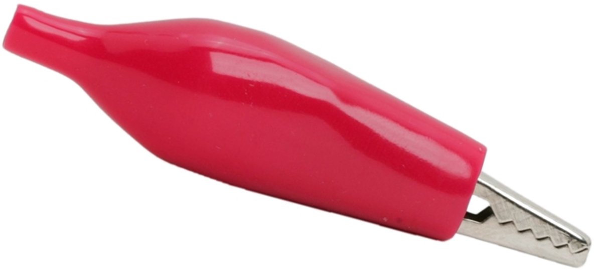 10x Grote Krokodillenklem Rood – 5A Geïsoleerde Crocodile Clip – Testklem voor Elektronica (44 mm) - 10 Stuks [05185PI]