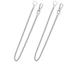 Sleutelhanger met Muntketting en Karabijnhaak 50 cm - Roestvrij Staal Zilver