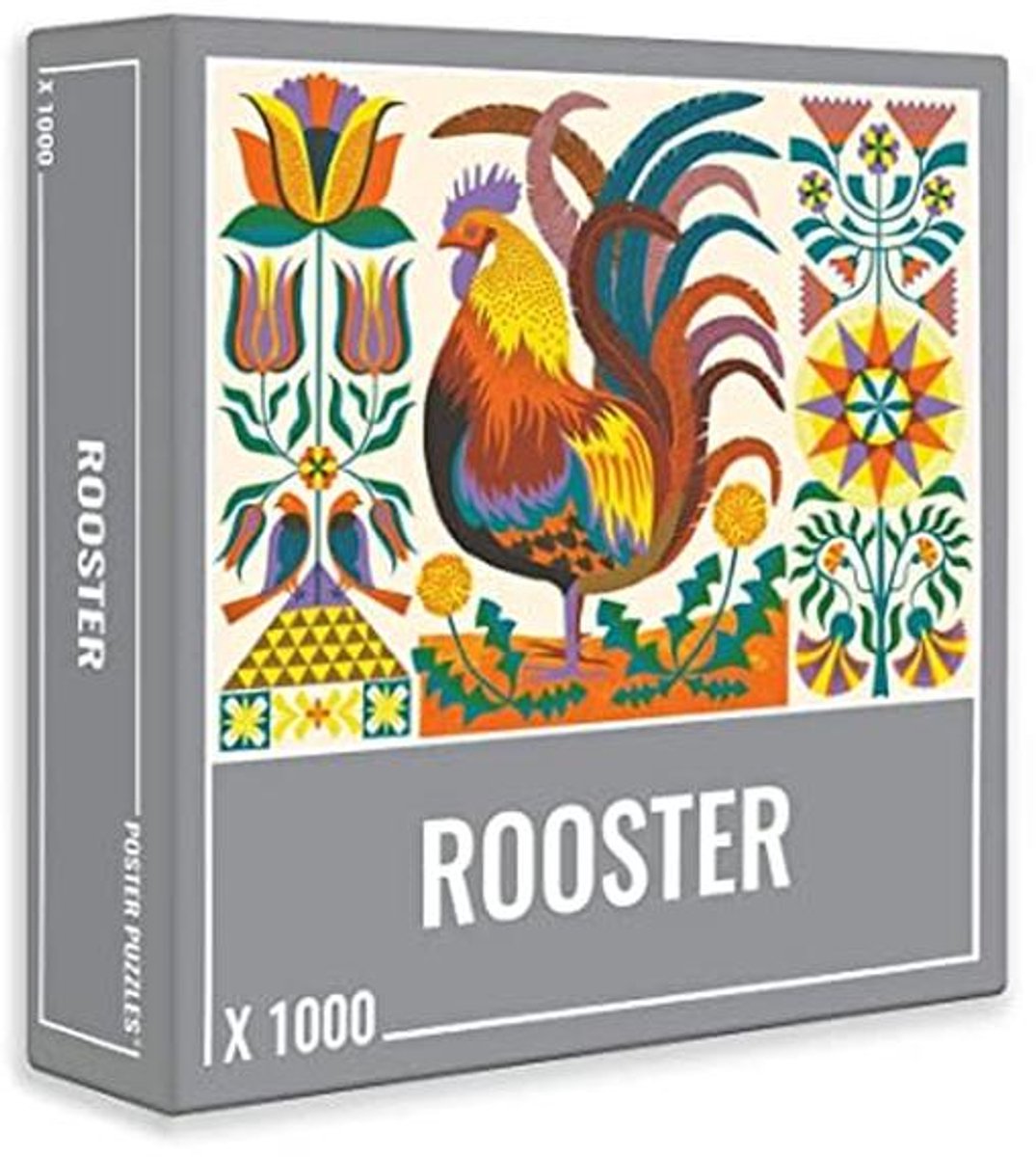 Geïllustreerde Legpuzzel voor Volwassenen - Rooster met Oranje en Gele Tinten, 1000 Stukken