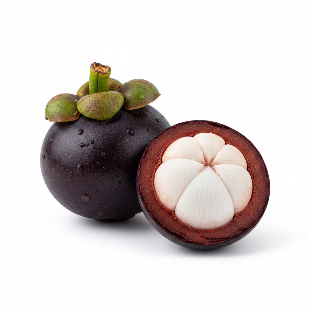 Verse 1kg Mangosteen (Mangistane) Handgeplukt Tropisch Fruit van Premium Kwaliteit - Rijk aan Antioxidanten & Smaakvol Wit Vruchtvlee Per Stuk Direct van de Bron Exotisch & Gezond met Kajal Sticker
