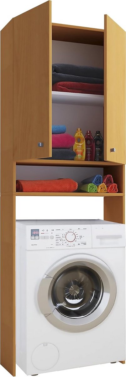 Houten bovenkast voor wasmachine met extra opbergruimte