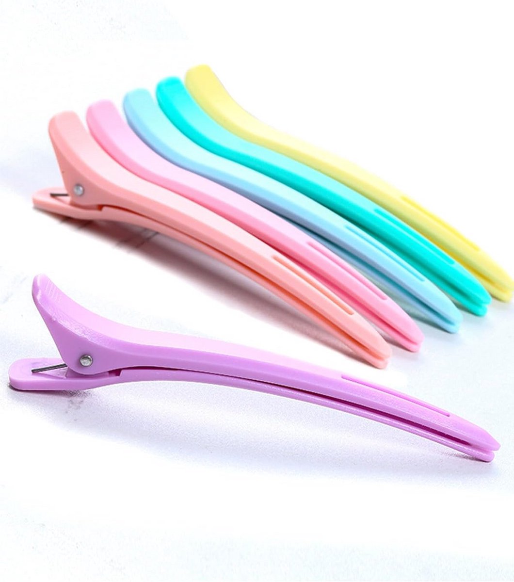 6 Stuks Professionele Krokodillenklemmen voor Haarstyling - Antislip & Zonder Plooi