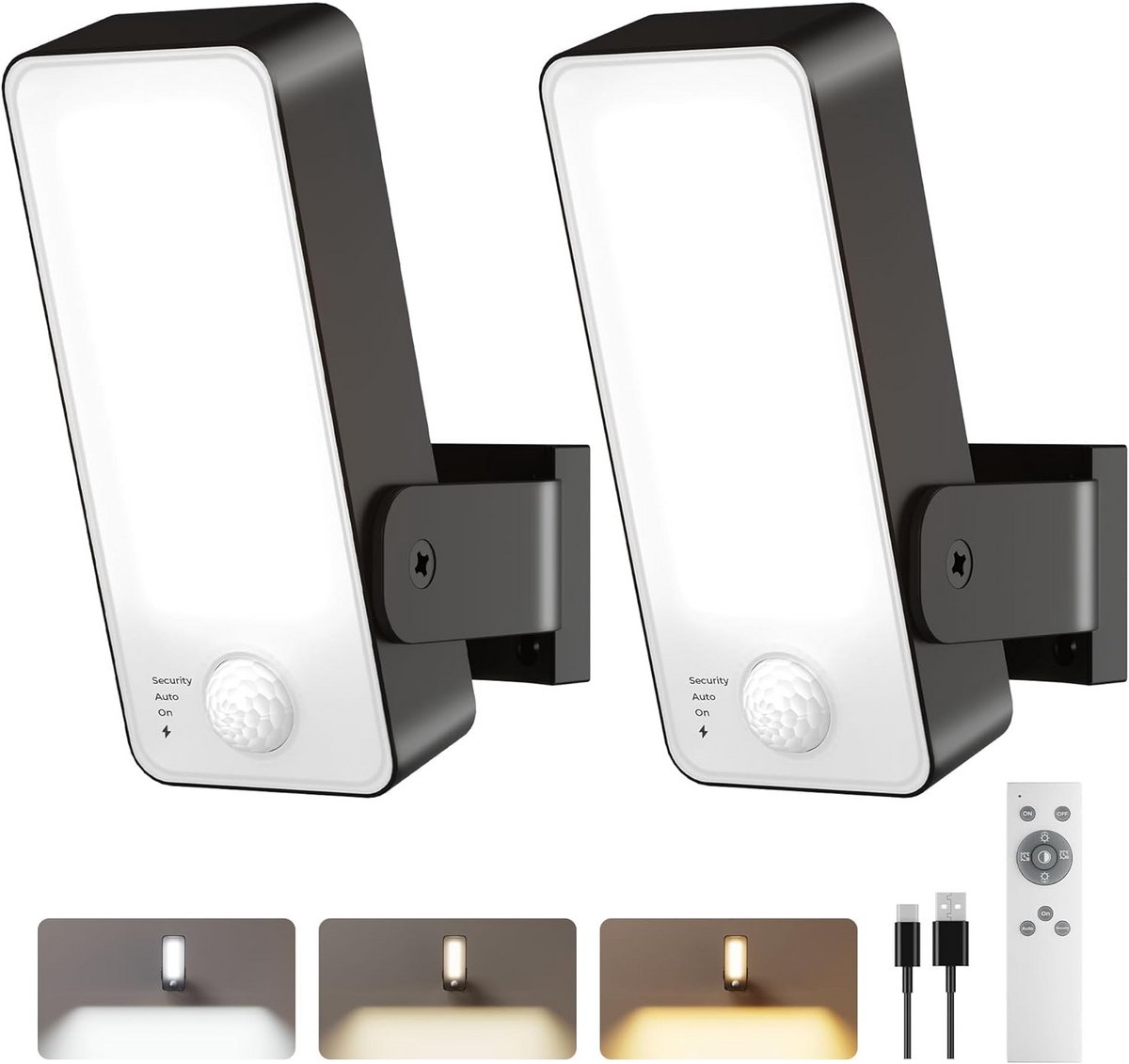Draadloze Buitenlamp met Bewegingssensor en Afstandsbediening, Krachtige Accu, Dimbaar Licht