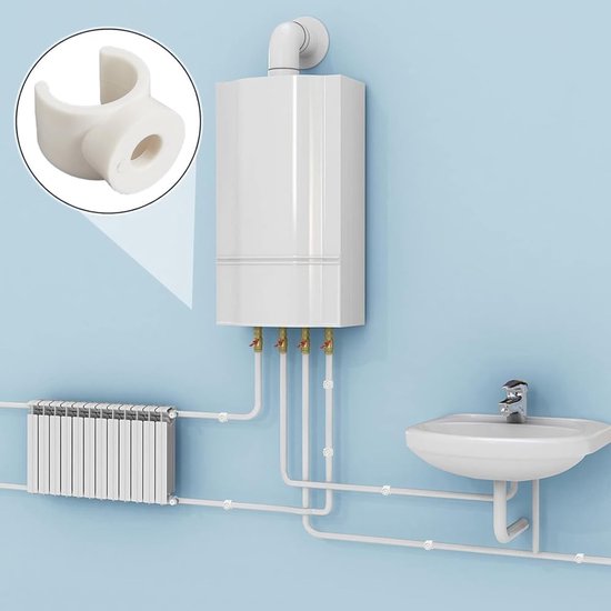 20pcs 10mm PEX Clips - Pipes Clamps Hangers - PVC Pipe Holder - White Plastic U-shaped Hook Water Pipes Support Fixing Tubing Clip Socket Clamps Voor Bevestiging van Pijpen van Merkloos — afbeelding 3