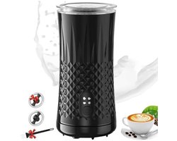Melkopschuimer - Melkstomer - Koffiebereiding Thuis - 4-in-1 Programma's - 240 ml - Zwart