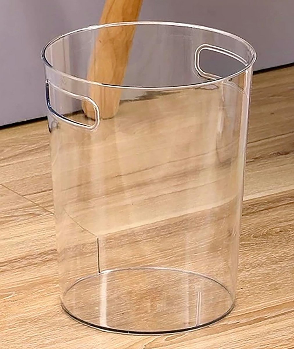 Prullenbak Transparant Kunststof Minimalistisch Design voor Bureau en Kantoor