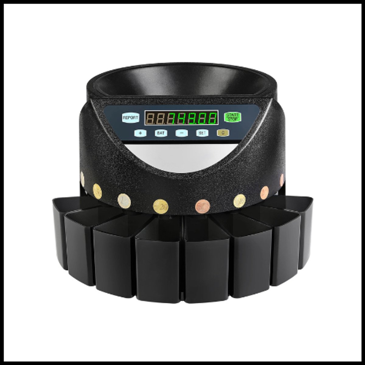 Professionele Euro Muntsorteer- en Teldmachine – 300 Munten/Min – LED-Display – Commercieel Gebruik