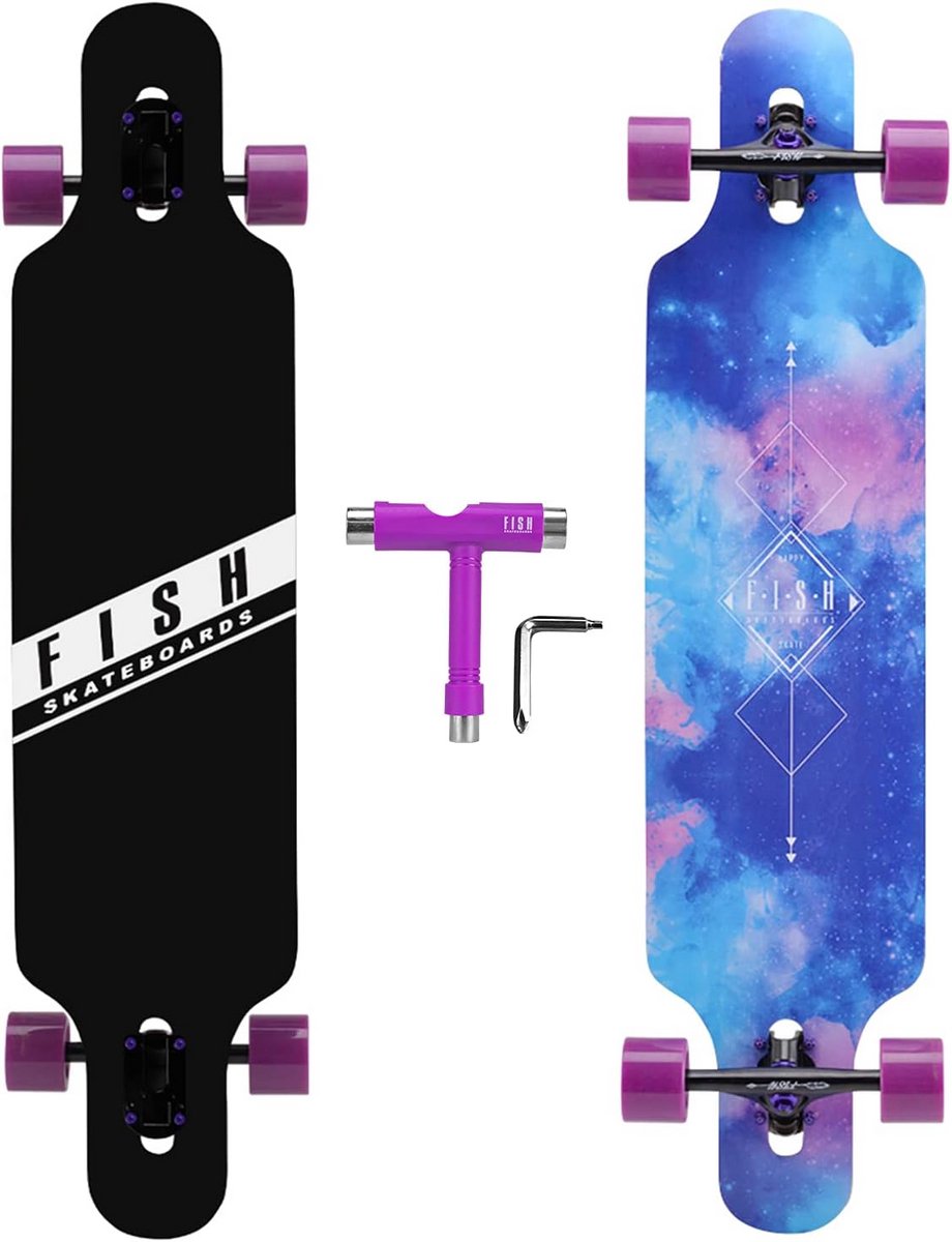41 Inch Longboard Skateboard Compleet Downhill Cruiser Vrije Stijl 8 Lagen Esdoorn