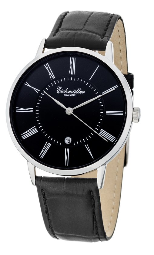 Eichmüller Automatikuhr RE7007 Herrenuhr Beige Lederband braun 42 mm