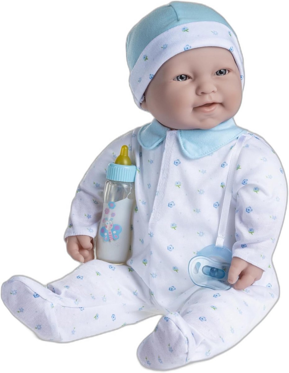 Grote zachte babypop 51 cm met fles en fopspeen, wasbaar