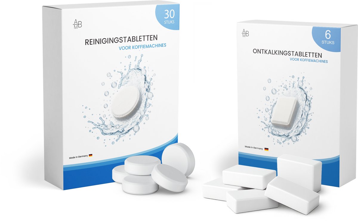 Adore Maison Barista Reinigingsset 30 Reinigingstabletten & 6 Ontkalkingstabletten - Voor Koffiemachine Onderhoud - Universeel - Geschikt voor alle soorten koffiezetapparaten - Voor een betere koffiesmaak