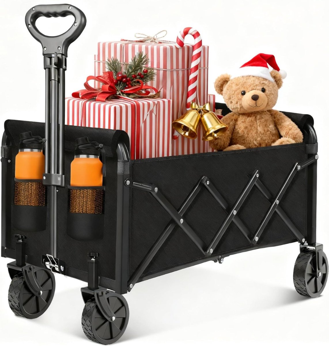RVV® Bolderkap Opvouwbaar Luchtbanden - Bolderkar - Bolderkar Opvouwbaar - 100 kg - Zwart- 75cm x 44cm x 95cm