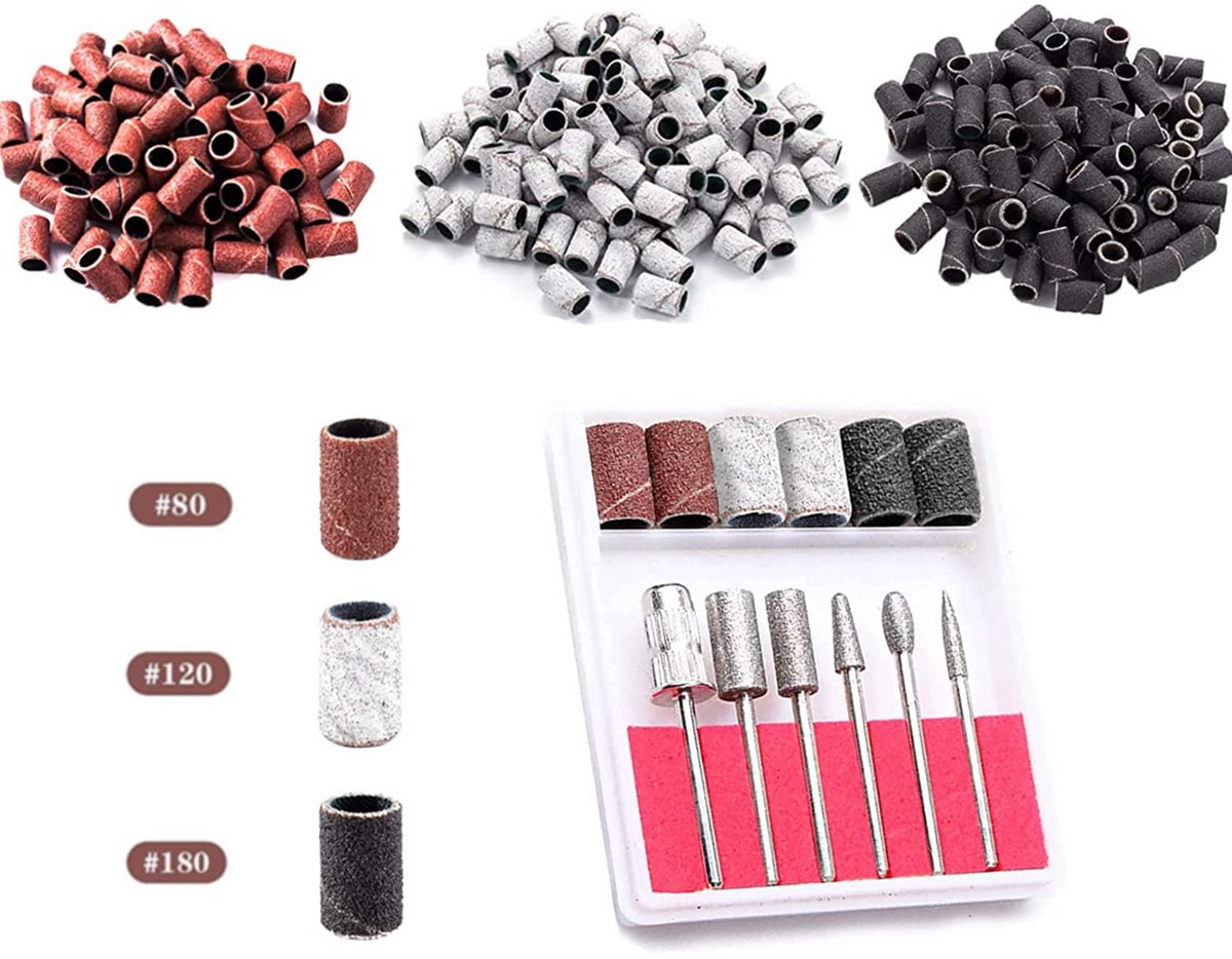 306 Delen Nagelvijl Opzetstukken Set - Schuurringen en Bits voor Manicure & Pedicure