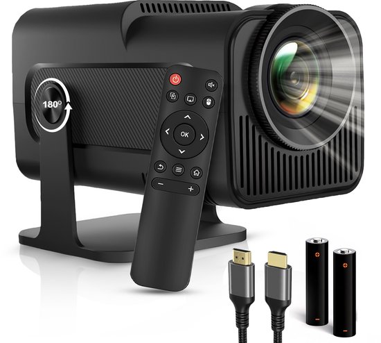 EAtwins Mini Beamer Full HD 1080P 4K Support Android 13 Wifi 6 Bluetooth 5.2 Draadloos HDMI projector