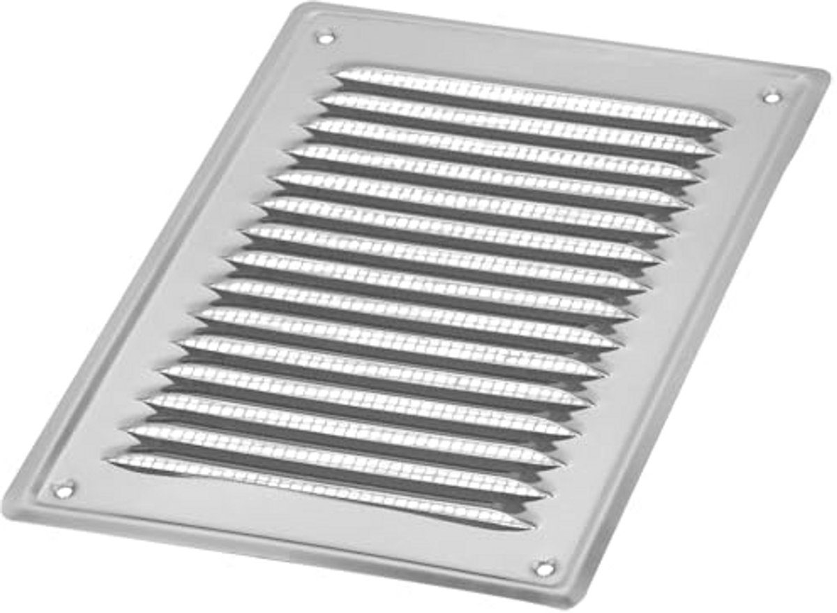 Ventilatierooster 230x165 mm roestvrij staal voor open haard en ventilatie met insectengaas