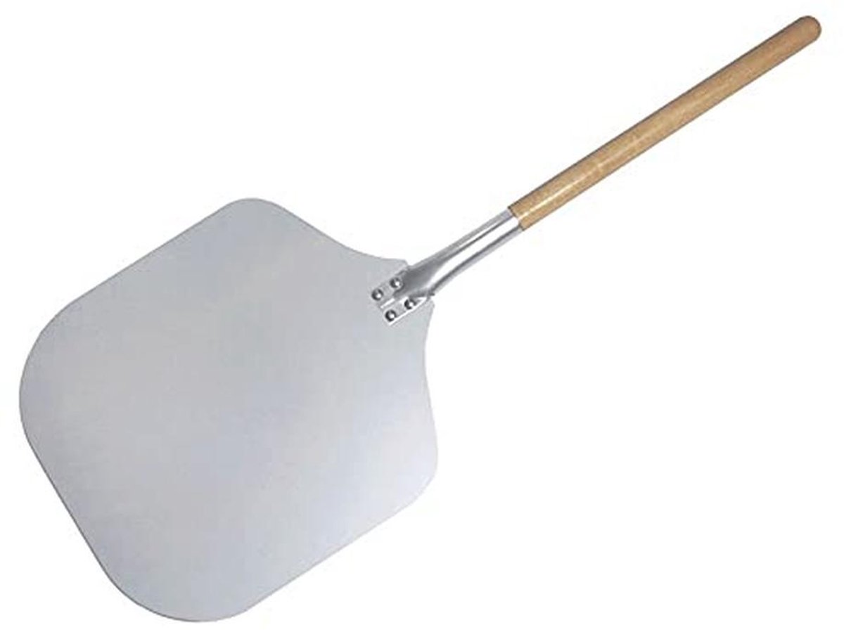 Pizzaschep met Houten Handvat - Lichtgewicht Aluminium, 35 x 30,5 cm, Steellengte 43 cm