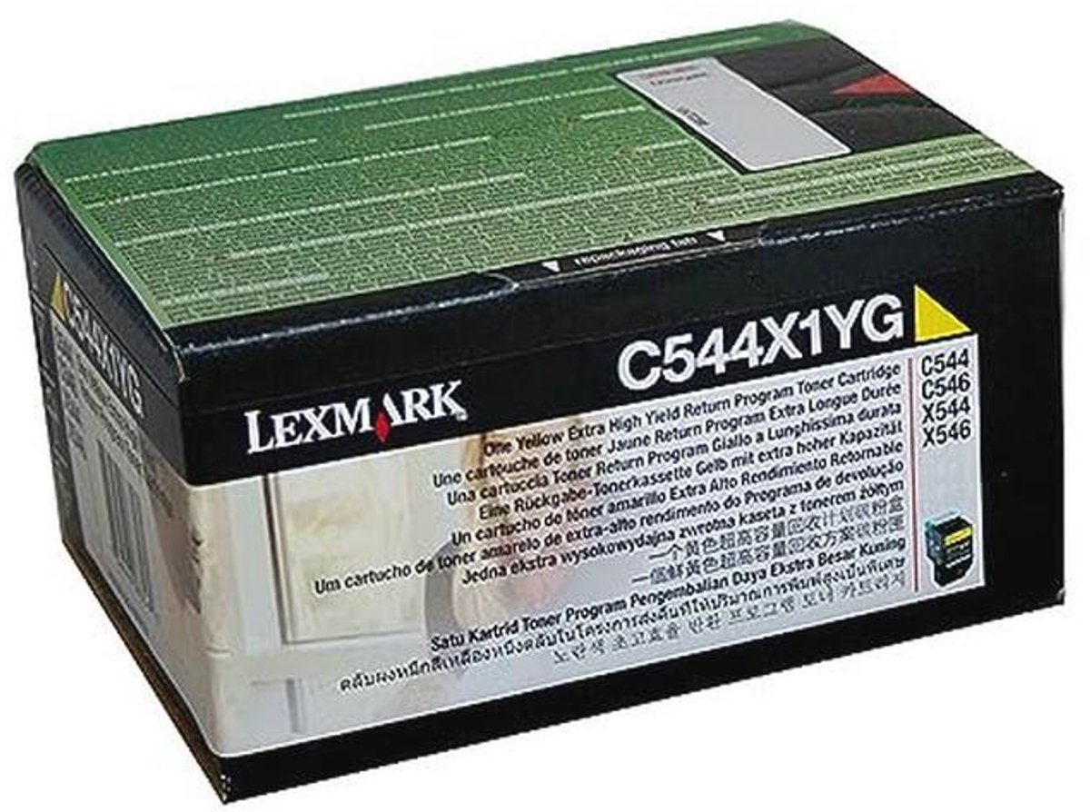 Tonercartridge Geel voor Lexmark C544 en X544 - 4000 Pagina's Kwaliteit