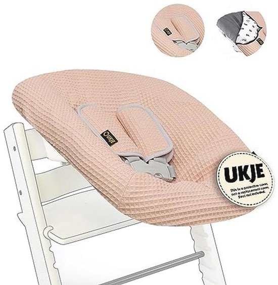 Comfortabele Newborn Set voor Tripp Trapp met Wasbare Hoes in Oud Roze Wafelstof — afbeelding 2