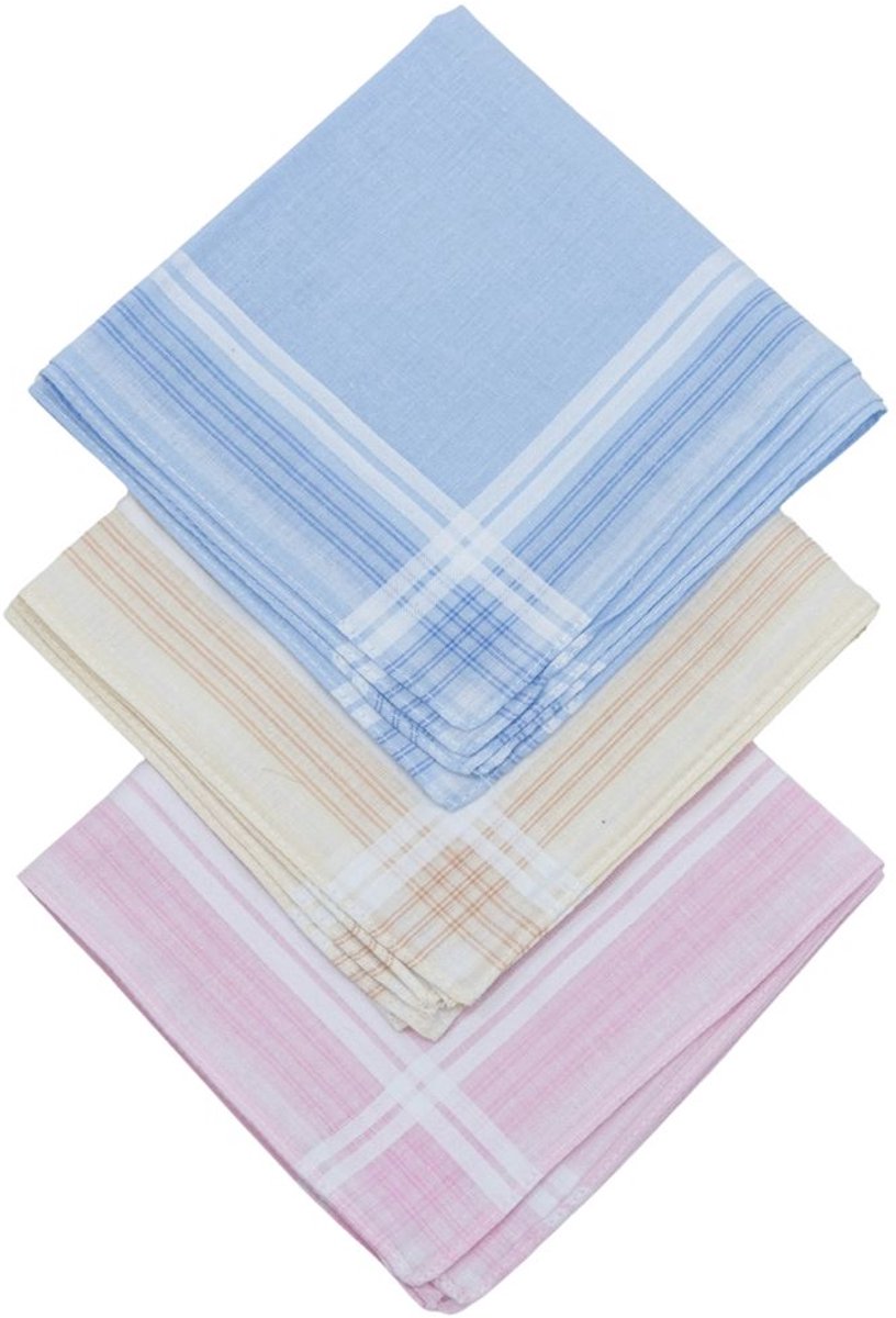 D&L Dames Zakdoeken - Wit - 29 x 29cm - 12 Stuks - 100% Katoen Gesatineerd
