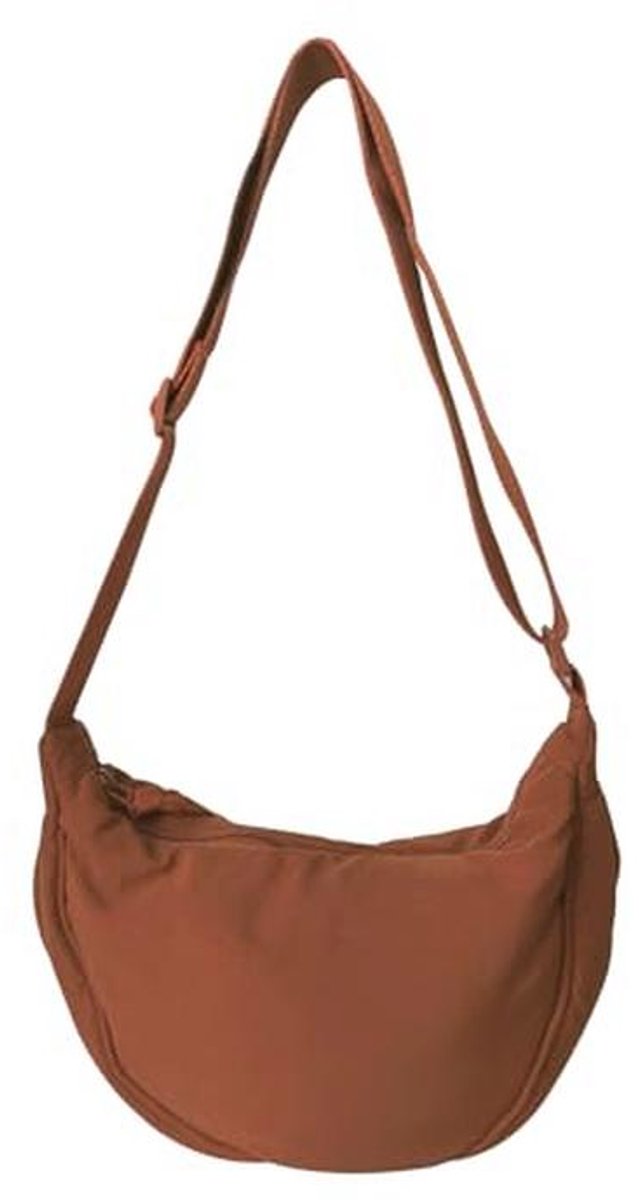 Nylon Halve Maan Tas voor Vrouwen - Verstelbare Crossbody Tas met Draagbare Knoedel Zak