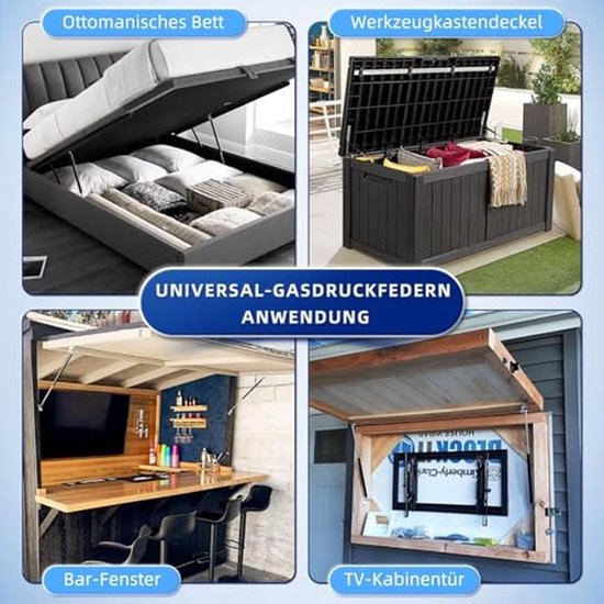 Hydraulische Gasdrukveren 430 mm 445 N - Set van 2, Voor Buiten- en Binnengebruik — afbeelding 3