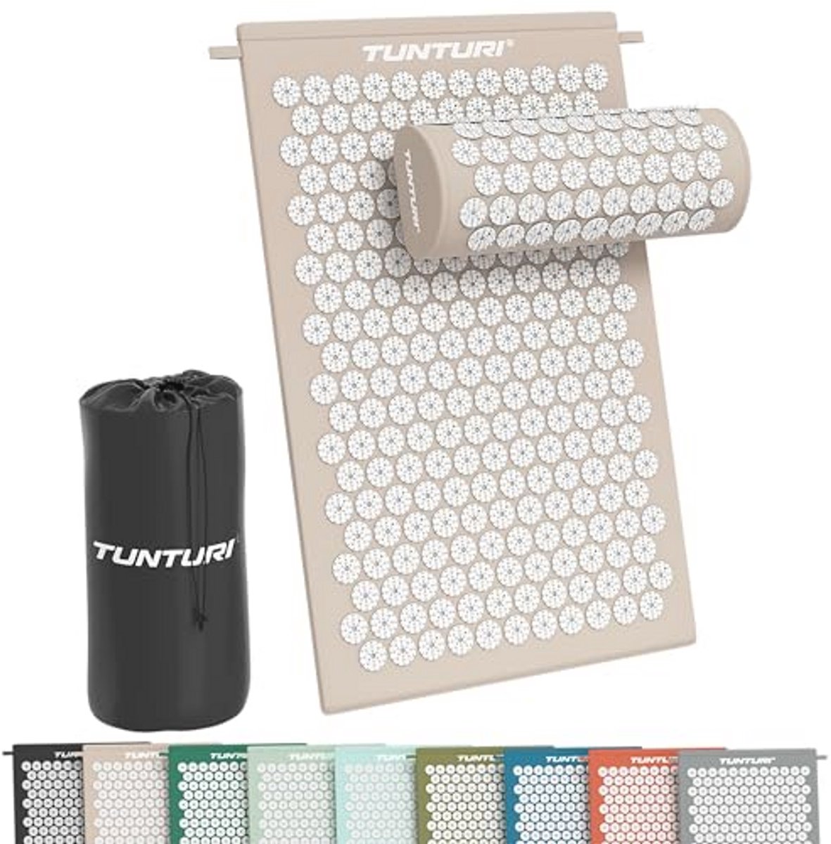 Acupressure Mat with Cushion - Meditation and Relaxation - 68x42x2cm - Beige