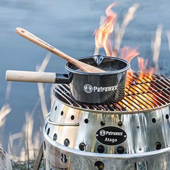 Zwarte Emaille Pan 1 Liter - Ideaal voor Koken op Open Vuur en Thuis — afbeelding 3