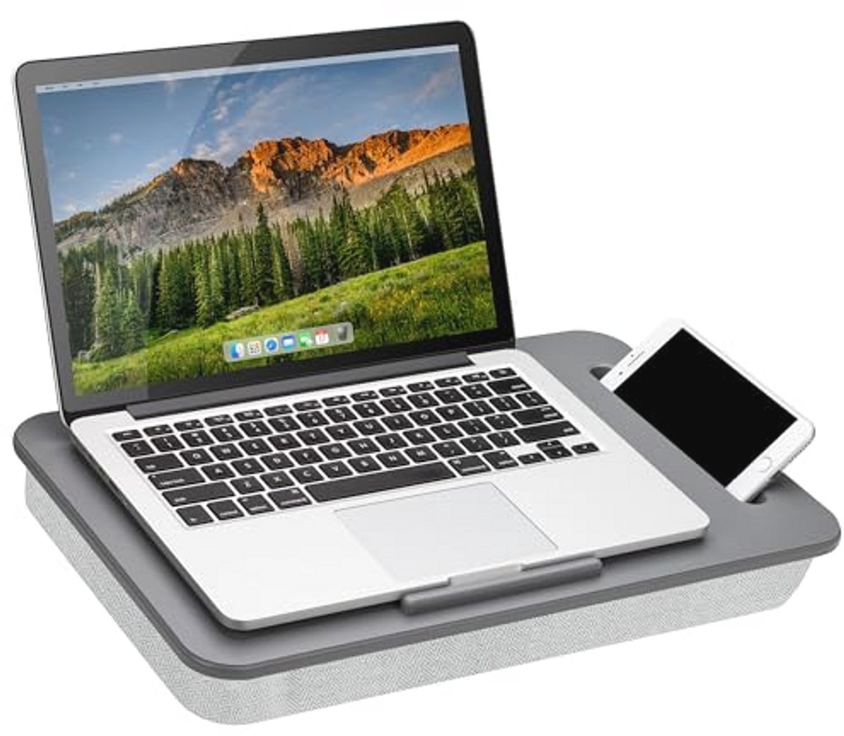 Draagbare Lap Desk met Apparatenhouder voor Laptops tot 15,6 Inch - Grijs