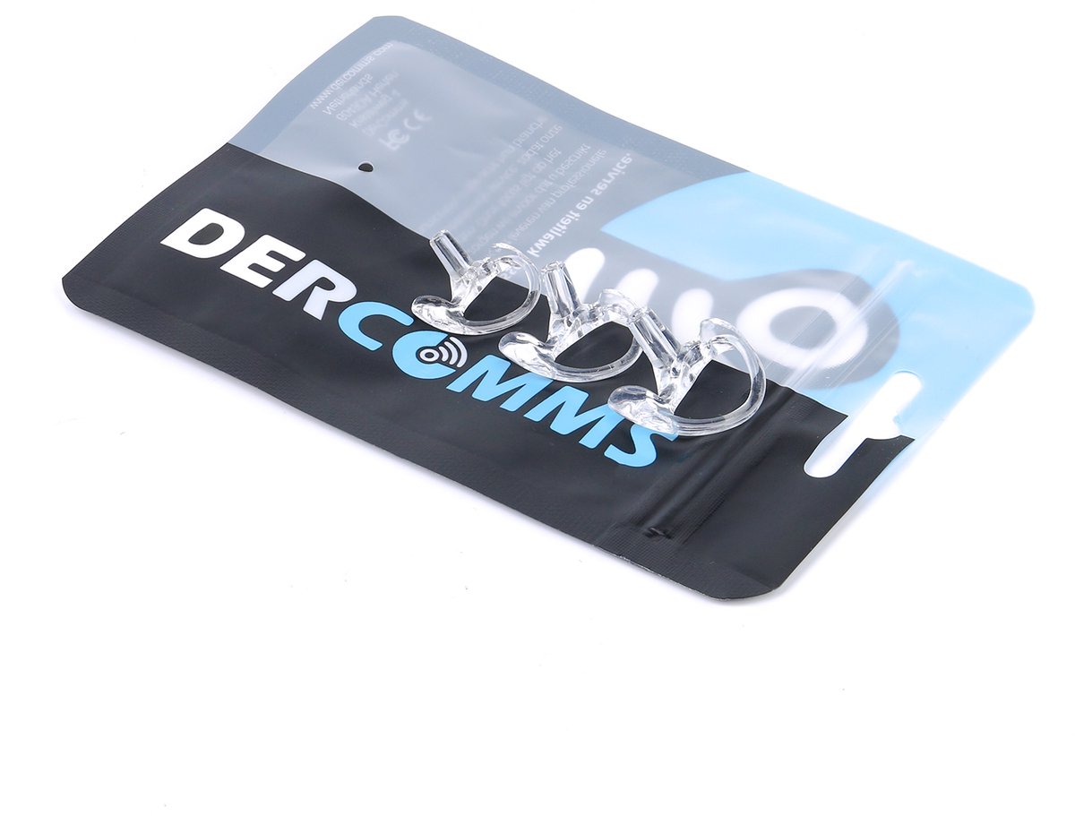 DerComms® Eartips voor oa. Kenwood, Motorola, Baofeng, Icom, Midland, Sepura, Hytera Portofoons - Linker oor dopjes transparant