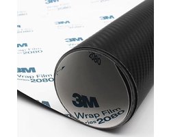 Zelfklevende Carwrapping-folie 152 cm x 35 cm - Zwart Carbon Fiber - Vervormbaar met Luchtkanalen