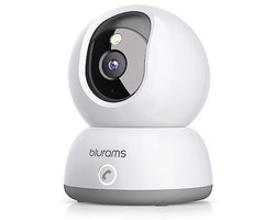 blurams Bewakingscamera, wifi, binnen, 2 K, babycamera, 360 graden, binnencamera voor baby/dieren, nachtzicht, oproep met één knop, bidirectionele audio, compatibel met Alexa en Google Assistant
