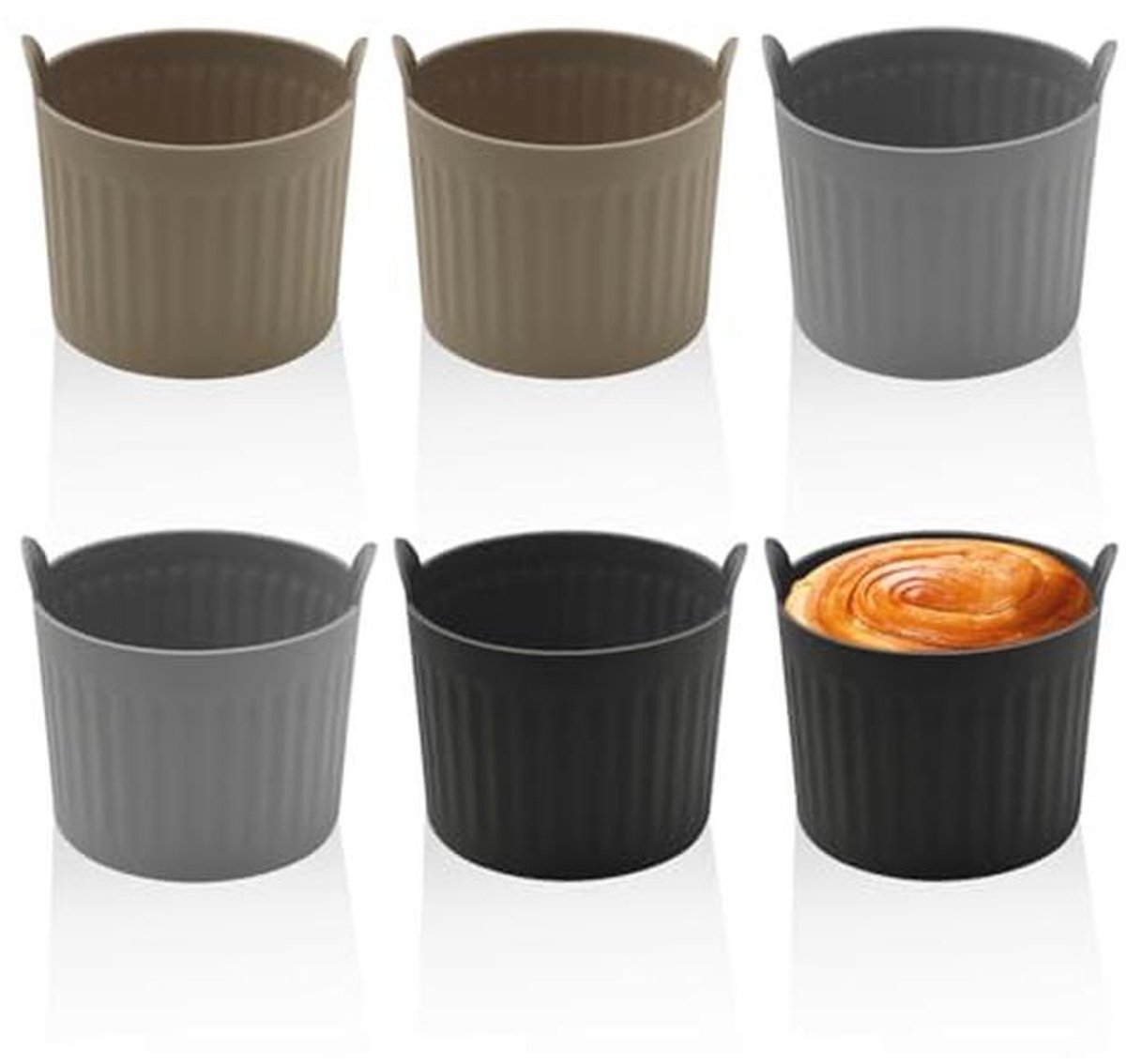 6-delige Cupcake Mallen en Muffin Bekers van Silicone voor Bakken