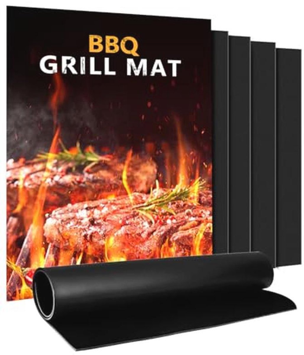 BBQ Grillmat 5-delige Set Teflon Anti-aanbakmatten voor Gasgrill (40 x 32 cm)