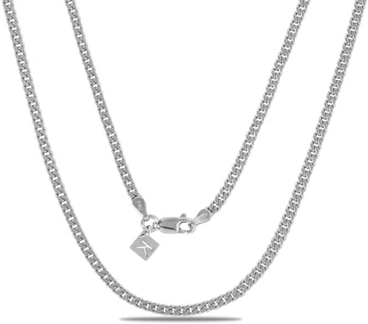 Cubaanse schakelketting 18k - 3 mm, 925 sterling zilver, verguld hypoallergeen, verkrijgbaar in goud, zilver en roségoud, 20" (50 cm)