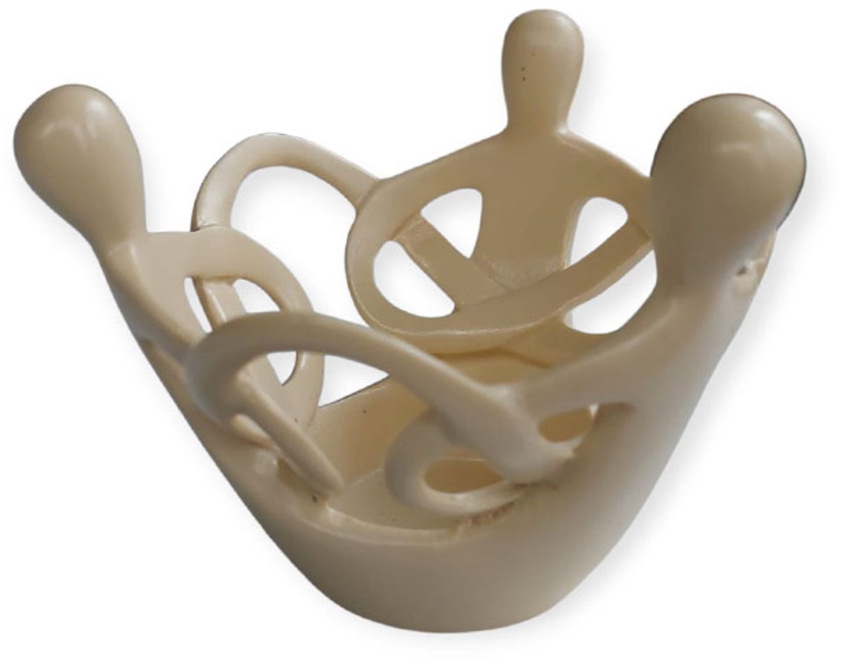 Floz Design vriendenkring 3 personen - familiekring beeld met waxinelichtjeshouder - ook mooi om te geven aan collega's - polystone - handgemaakt en fairtrade
