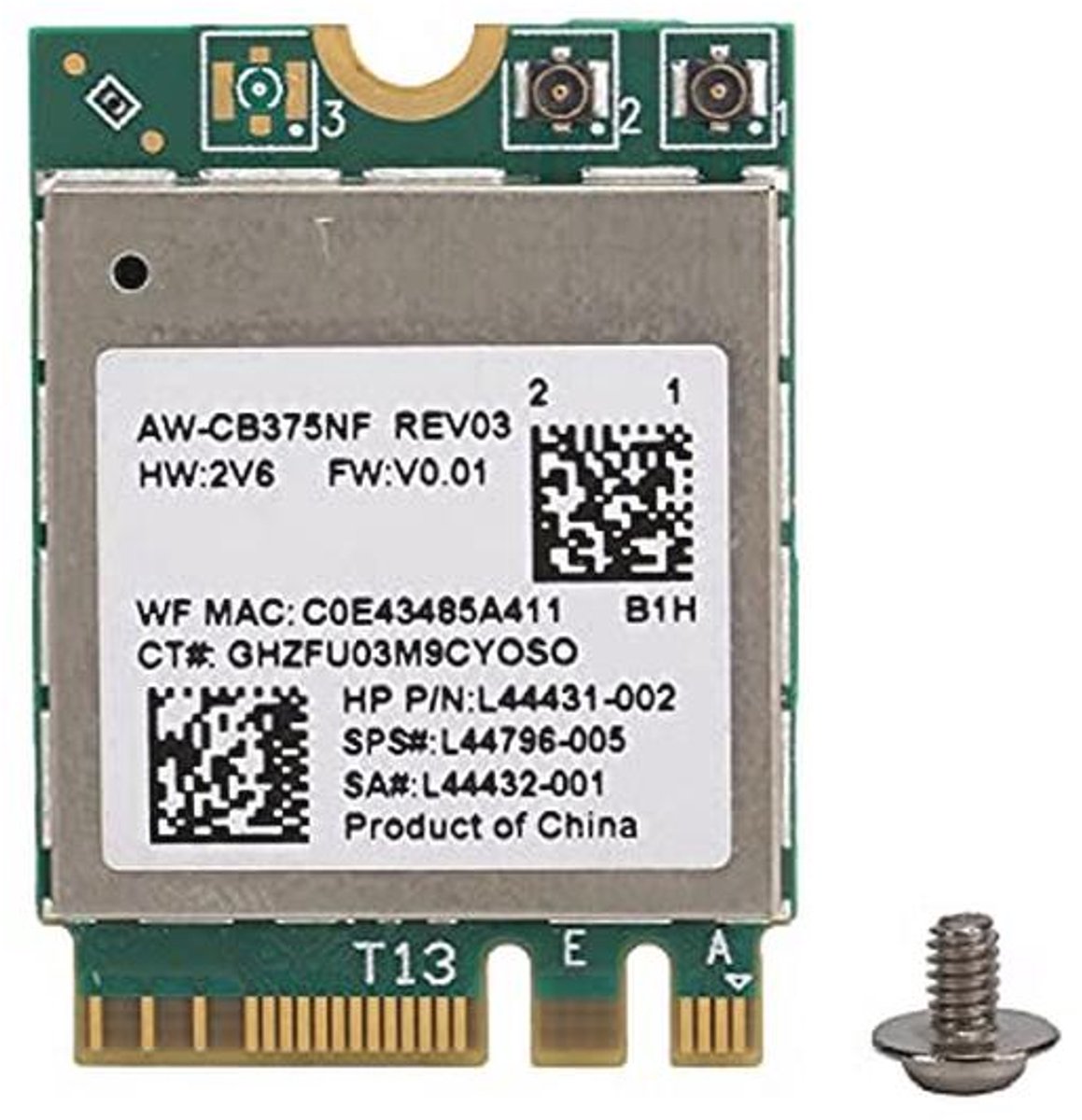 Draadloze Wifi Module 2.4/5.0GHz met Bluetooth 5.0 - M.2 NGFF Netwerkkaart