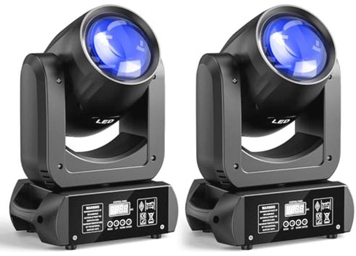 Set van 2 beweegbare LED-spotlights voor podiumverlichting met 8 gobos