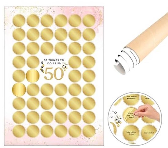 Cadeau set voor 50e verjaardag - Koffie mok en funny Wc-rol - Voor vrouwen van 50 | Fun en Feest